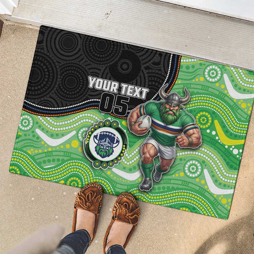 Custom Raiders Rubber Doormat Viking Mascot With Aboriginal Indigenous