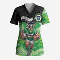 Custom Raiders Scrub Top Viking Mascot With Aboriginal Indigenous