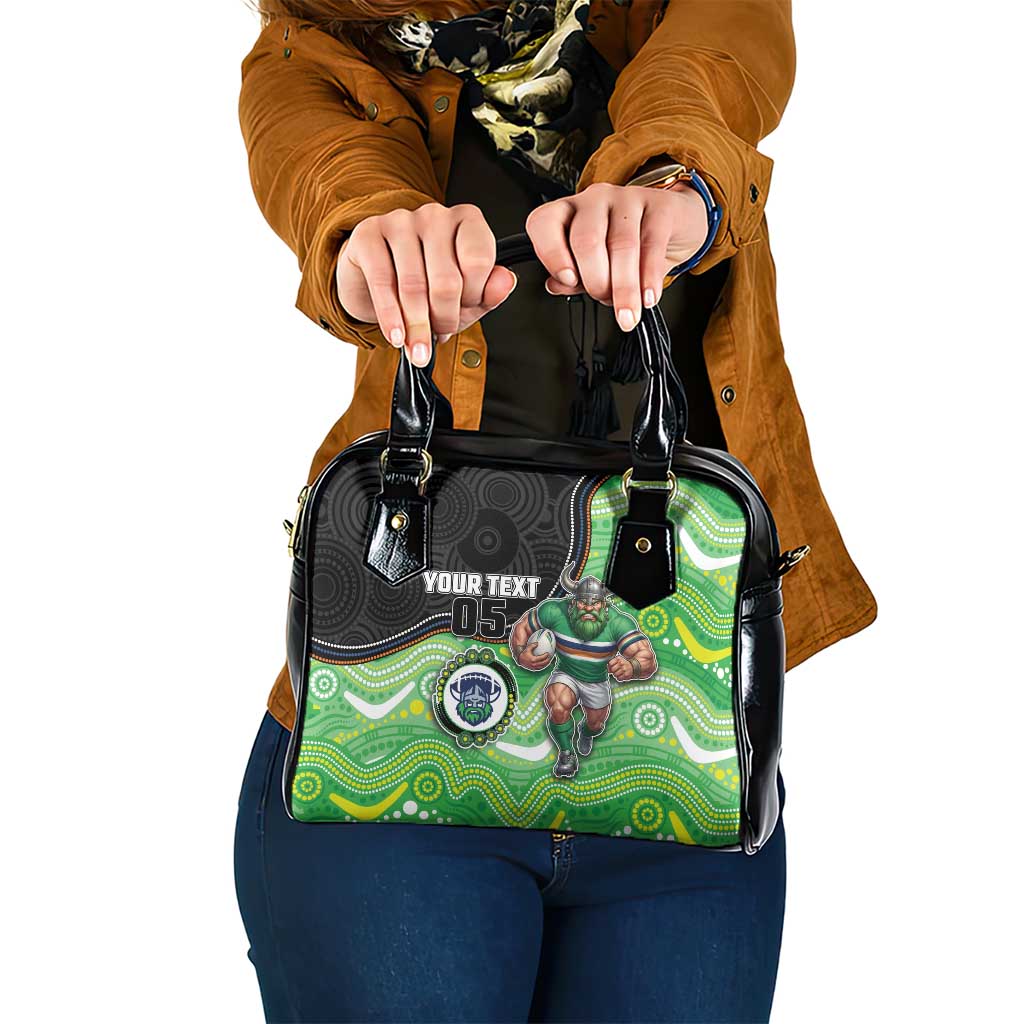 Custom Raiders Shoulder Handbag Viking Mascot With Aboriginal Indigenous