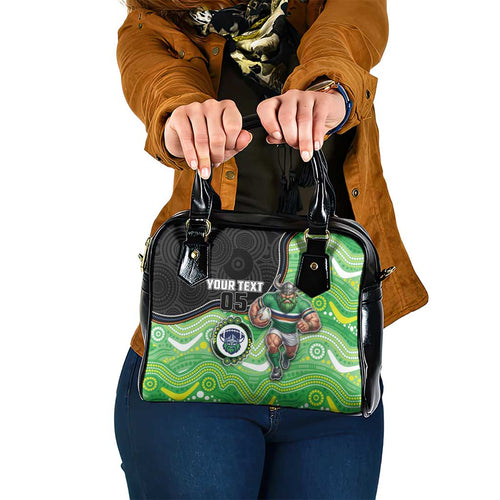 Custom Raiders Shoulder Handbag Viking Mascot With Aboriginal Indigenous