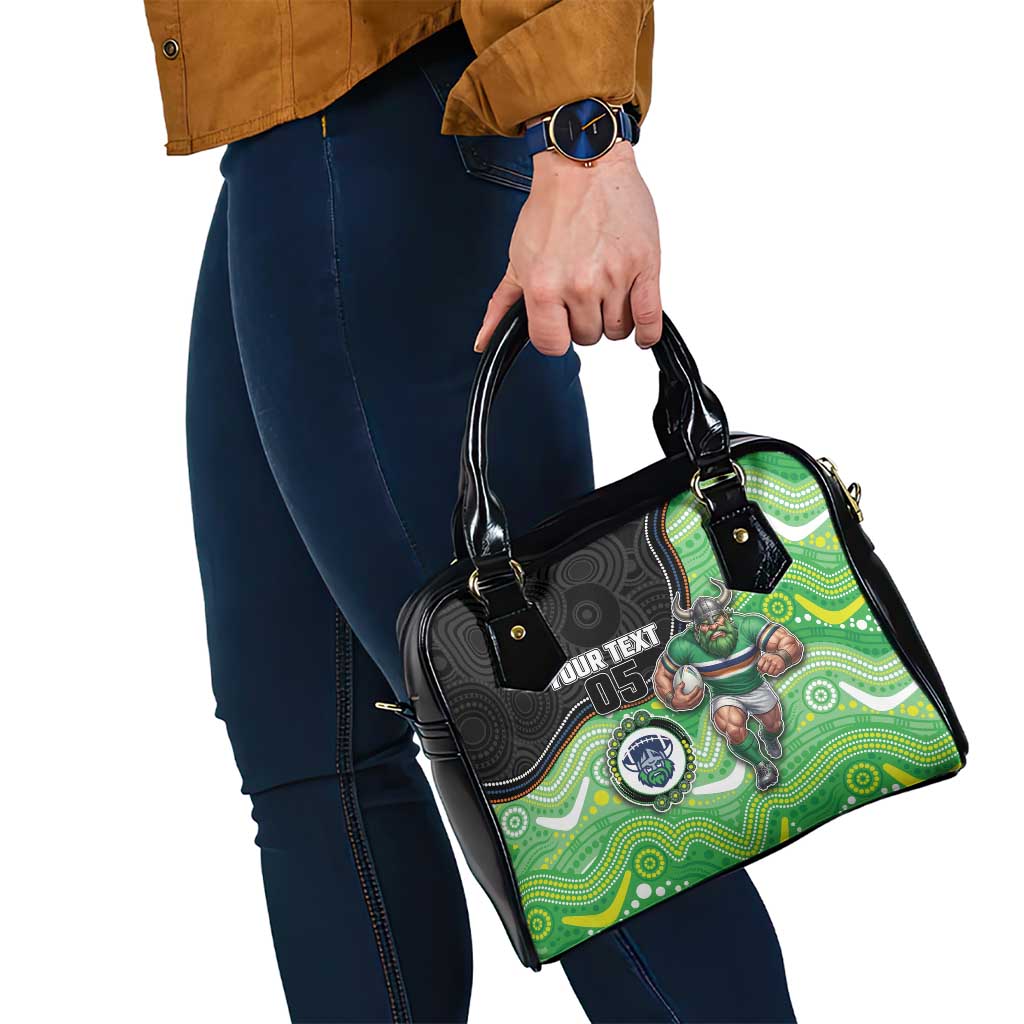 Custom Raiders Shoulder Handbag Viking Mascot With Aboriginal Indigenous