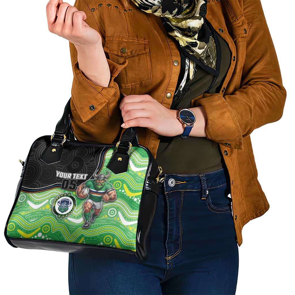 Custom Raiders Shoulder Handbag Viking Mascot With Aboriginal Indigenous