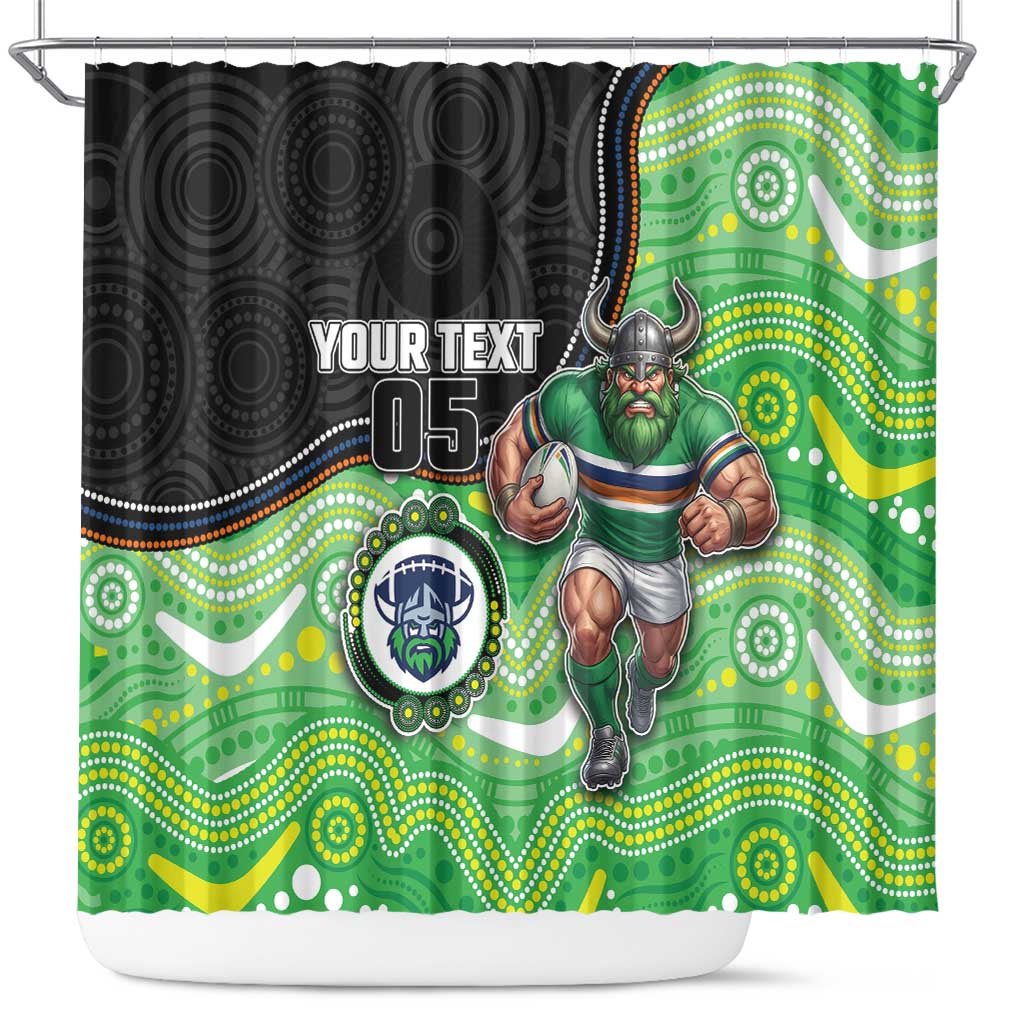 Custom Raiders Shower Curtain Viking Mascot With Aboriginal Indigenous