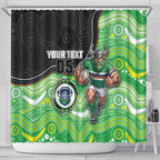 Custom Raiders Shower Curtain Viking Mascot With Aboriginal Indigenous