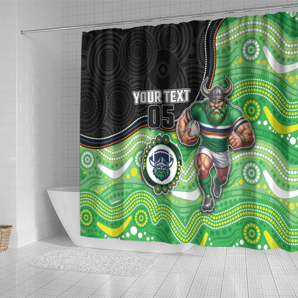 Custom Raiders Shower Curtain Viking Mascot With Aboriginal Indigenous