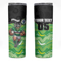 Custom Raiders Skinny Tumbler Viking Mascot With Aboriginal Indigenous