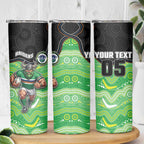Custom Raiders Skinny Tumbler Viking Mascot With Aboriginal Indigenous