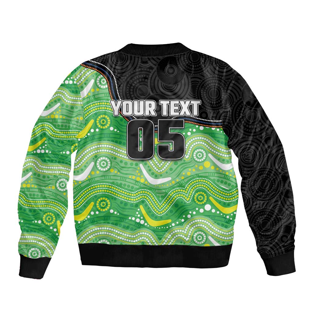 Custom Raiders Sleeve Zip Bomber Jacket Viking Mascot With Aboriginal Indigenous
