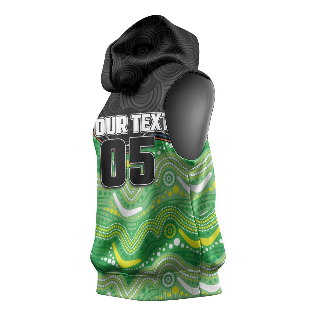 Custom Raiders Sleeveless Hoodie Viking Mascot With Aboriginal Indigenous