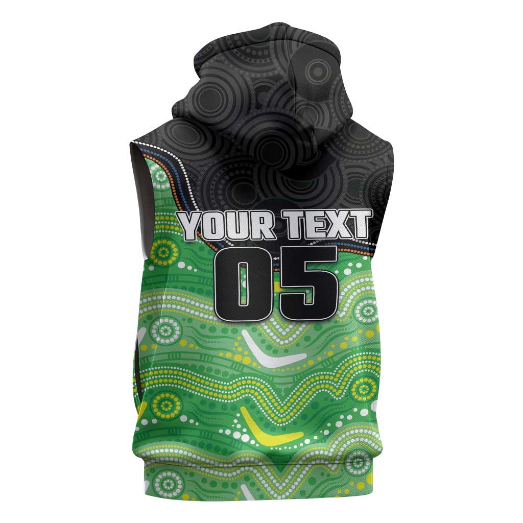 Custom Raiders Sleeveless Zip Hoodie Viking Mascot With Aboriginal Indigenous