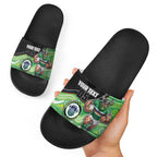 Custom Raiders Slide Sandals Viking Mascot With Aboriginal Indigenous
