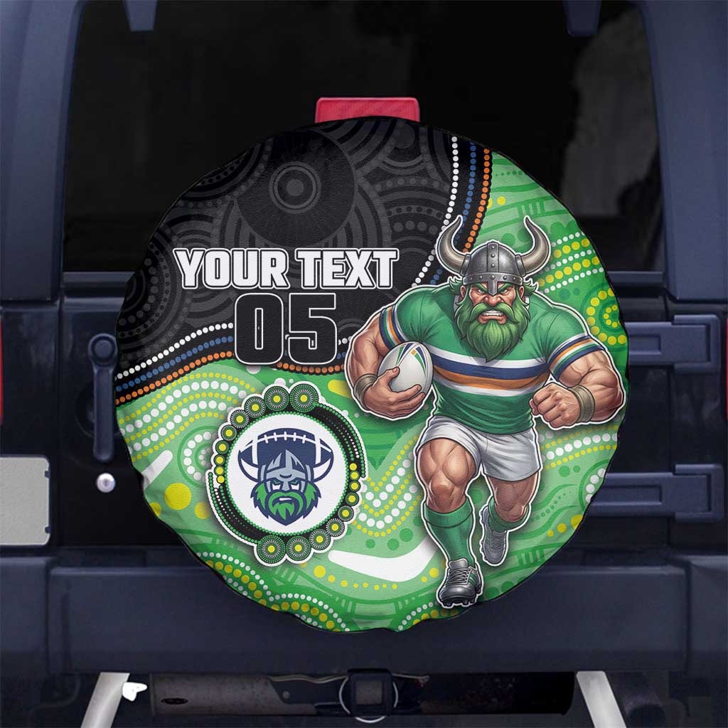 Custom Raiders Spare Tire Cover Viking Mascot With Aboriginal Indigenous