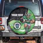 Custom Raiders Spare Tire Cover Viking Mascot With Aboriginal Indigenous