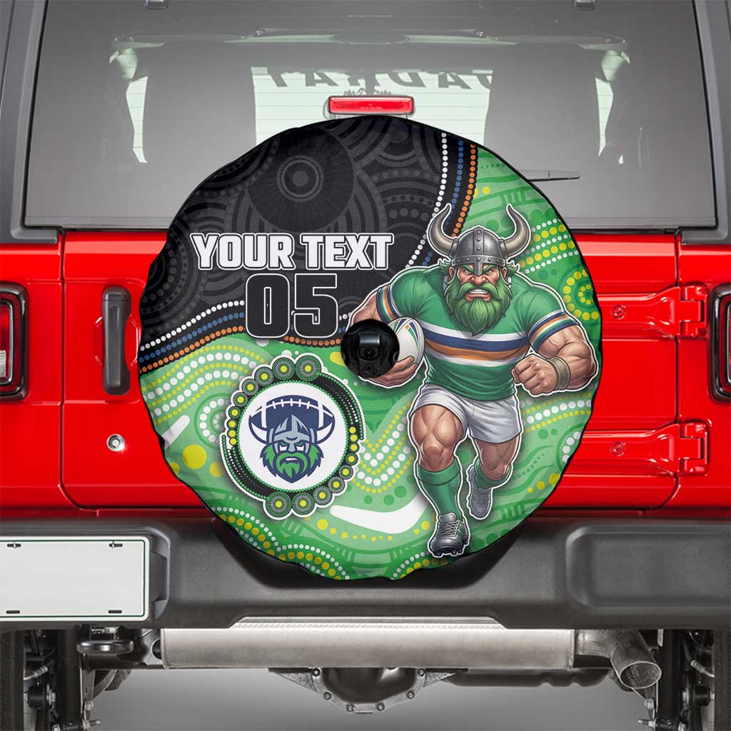 Custom Raiders Spare Tire Cover Viking Mascot With Aboriginal Indigenous