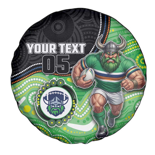 Custom Raiders Spare Tire Cover Viking Mascot With Aboriginal Indigenous