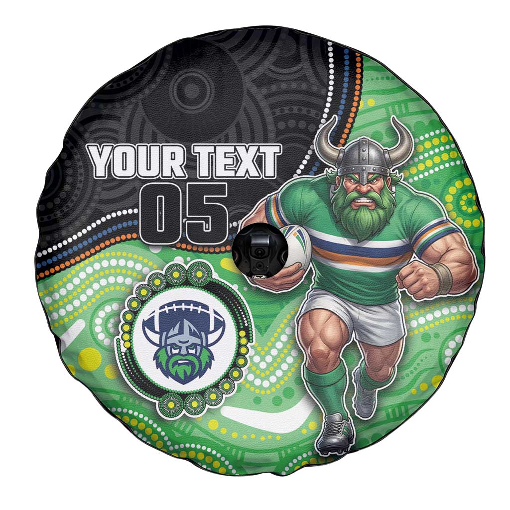 Custom Raiders Spare Tire Cover Viking Mascot With Aboriginal Indigenous
