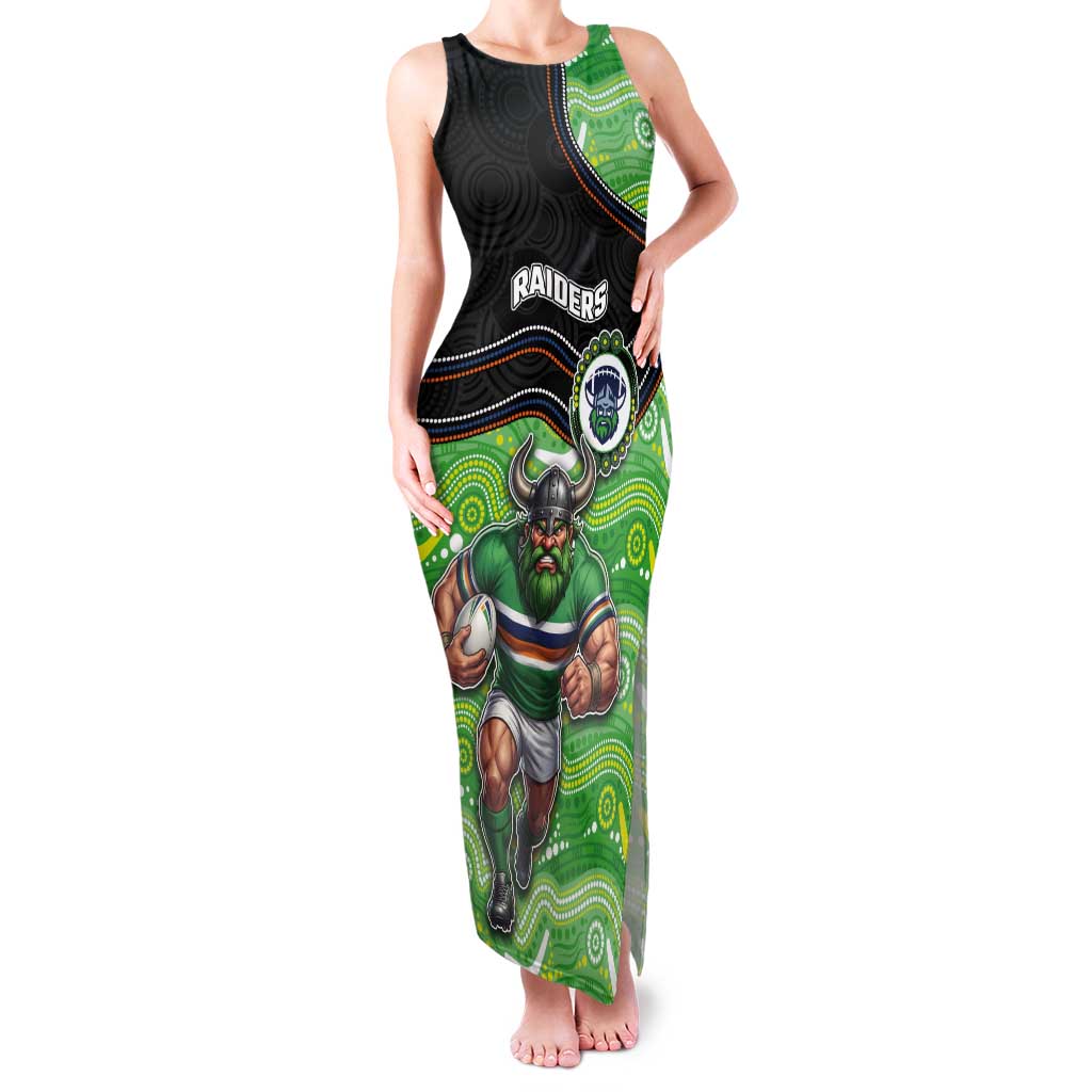 Custom Raiders Tank Maxi Dress Viking Mascot With Aboriginal Indigenous