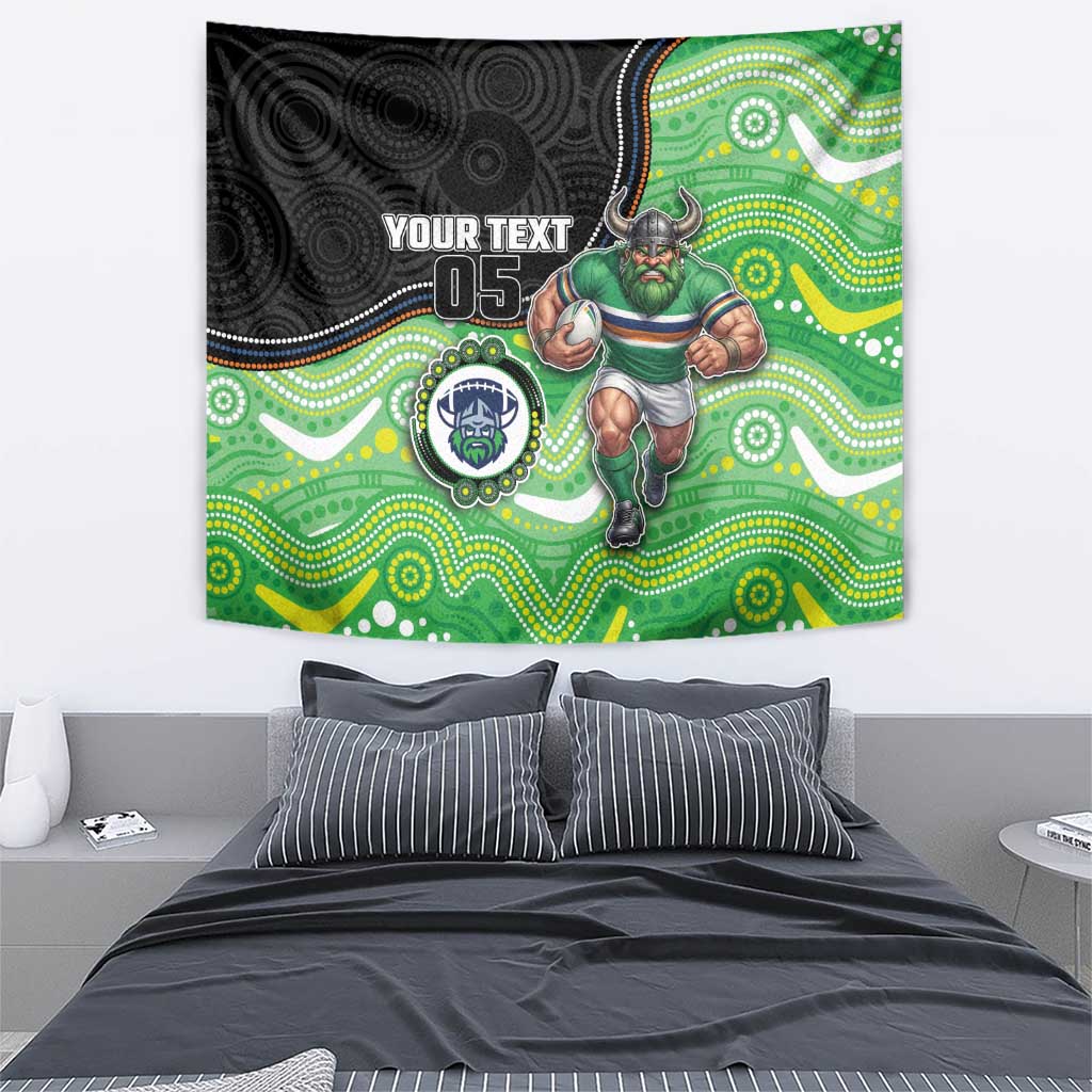 Custom Raiders Tapestry Viking Mascot With Aboriginal Indigenous