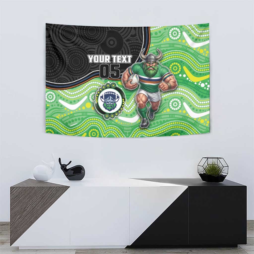 Custom Raiders Tapestry Viking Mascot With Aboriginal Indigenous