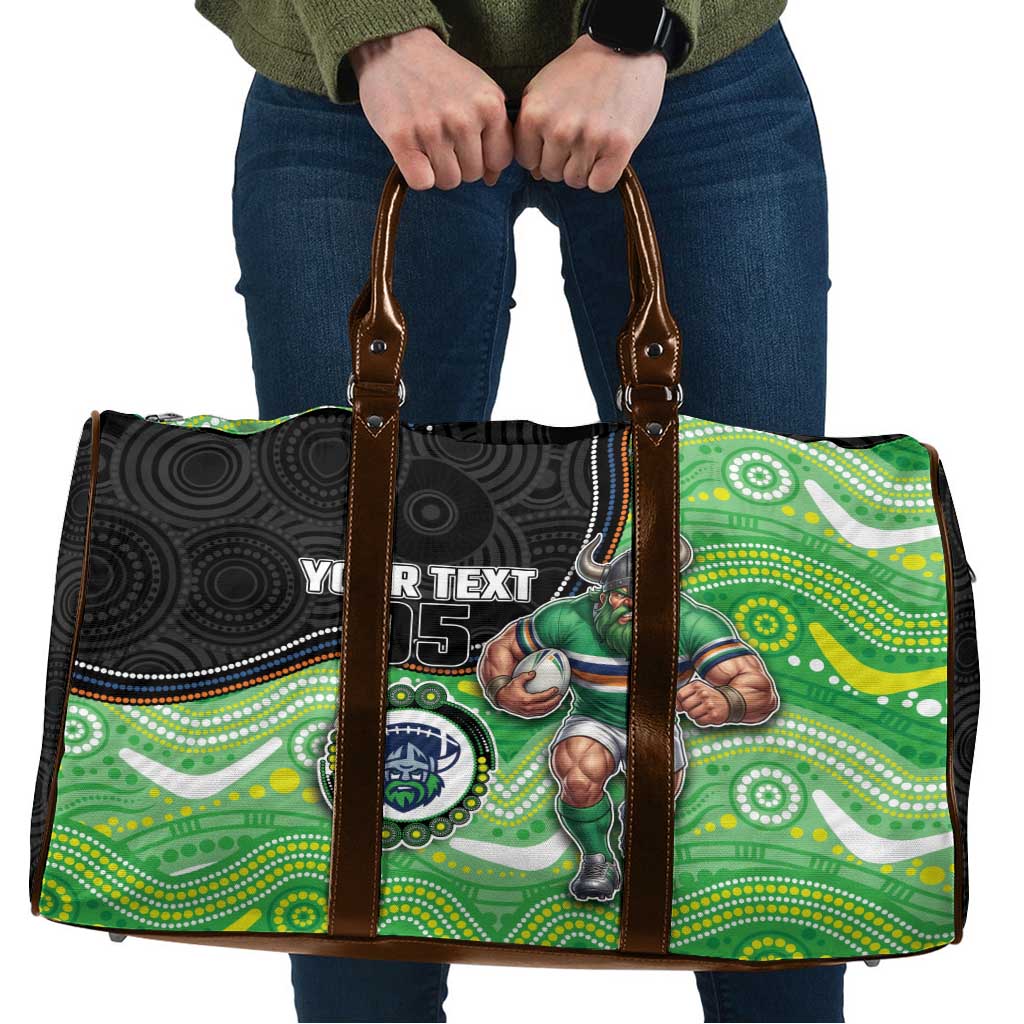 Custom Raiders Travel Bag Viking Mascot With Aboriginal Indigenous