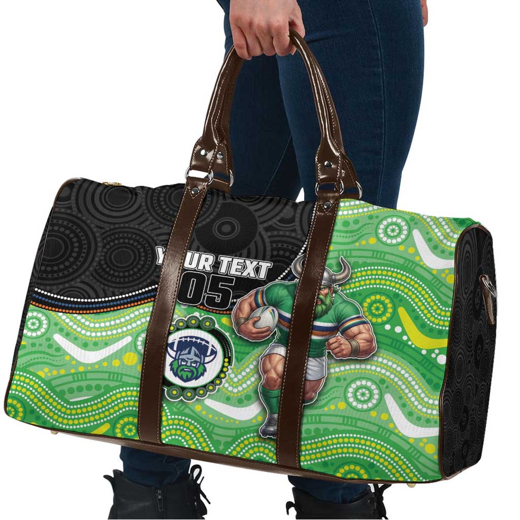 Custom Raiders Travel Bag Viking Mascot With Aboriginal Indigenous