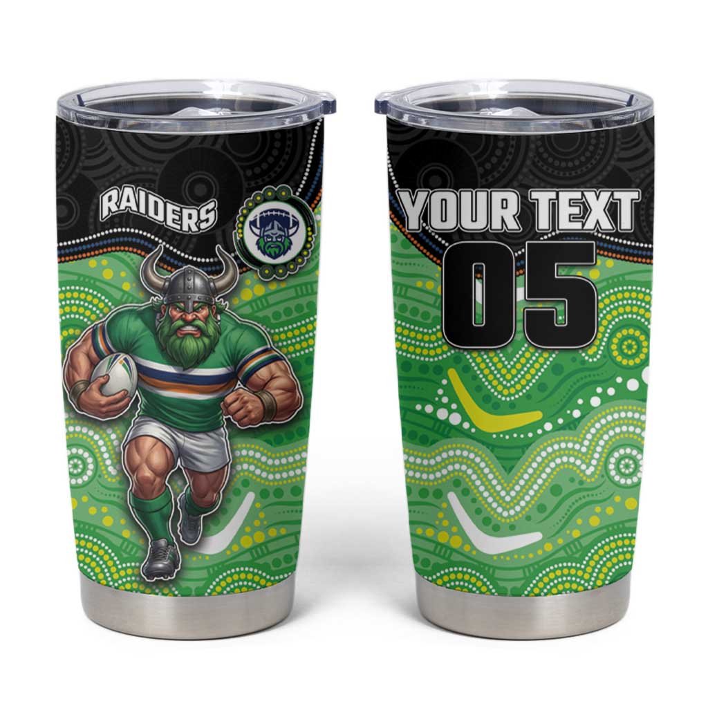 Custom Raiders Tumbler Cup Viking Mascot With Aboriginal Indigenous