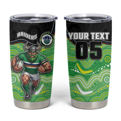 Custom Raiders Tumbler Cup Viking Mascot With Aboriginal Indigenous