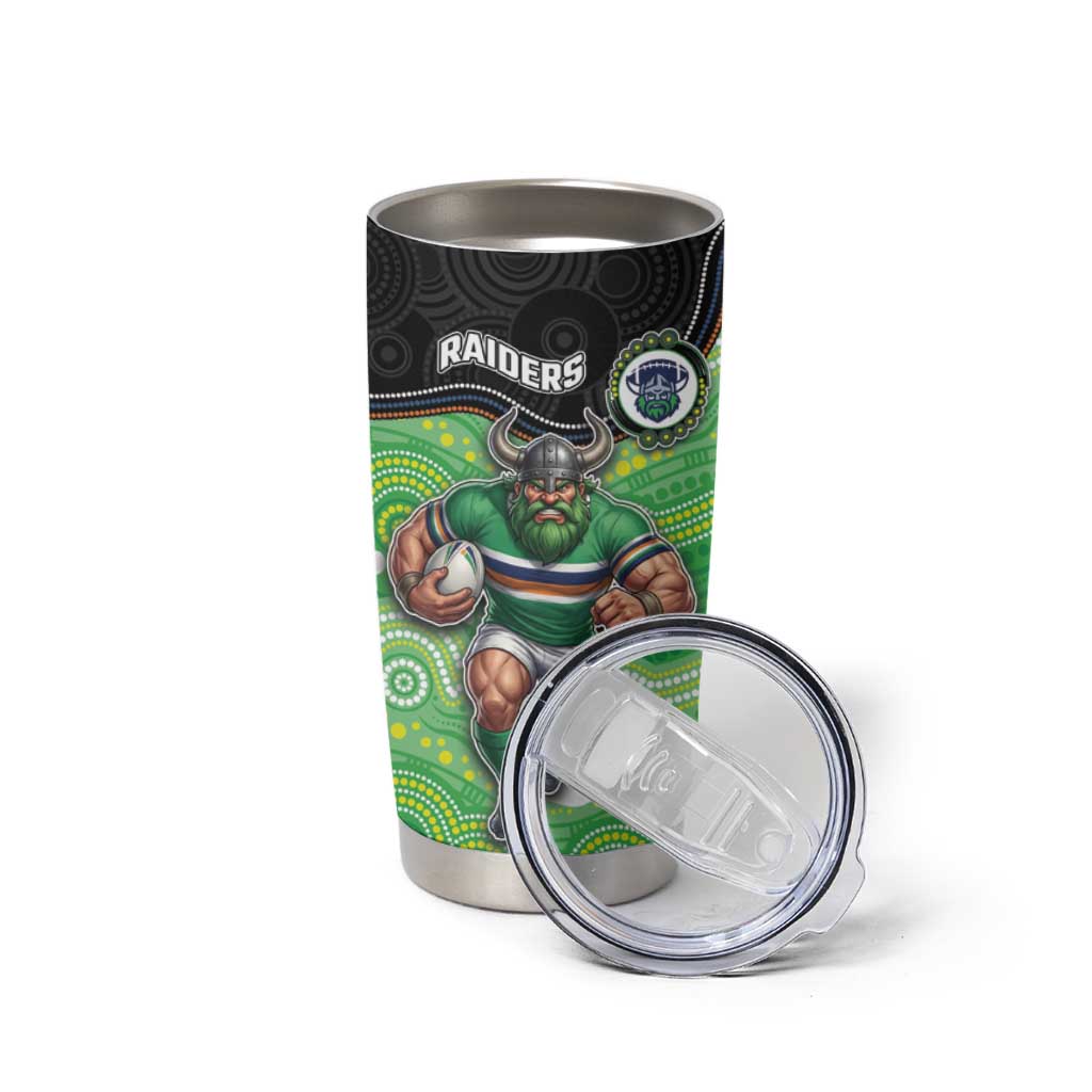 Custom Raiders Tumbler Cup Viking Mascot With Aboriginal Indigenous