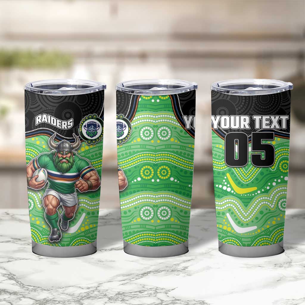Custom Raiders Tumbler Cup Viking Mascot With Aboriginal Indigenous