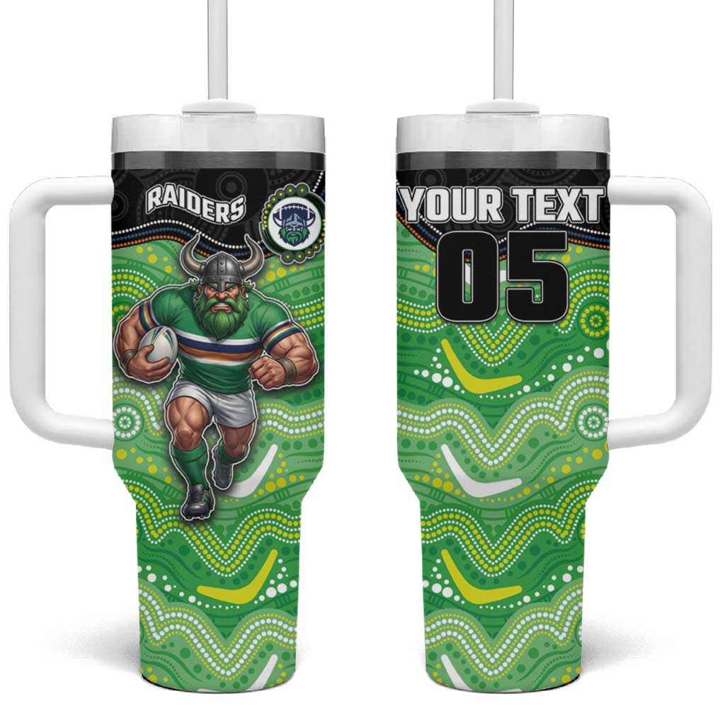 Custom Raiders Tumbler With Handle Viking Mascot With Aboriginal Indigenous