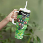 Custom Raiders Tumbler With Handle Viking Mascot With Aboriginal Indigenous