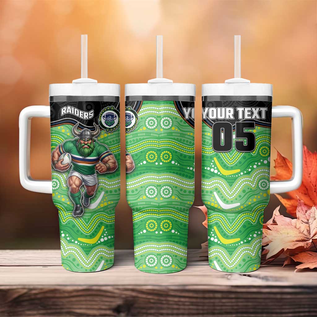 Custom Raiders Tumbler With Handle Viking Mascot With Aboriginal Indigenous