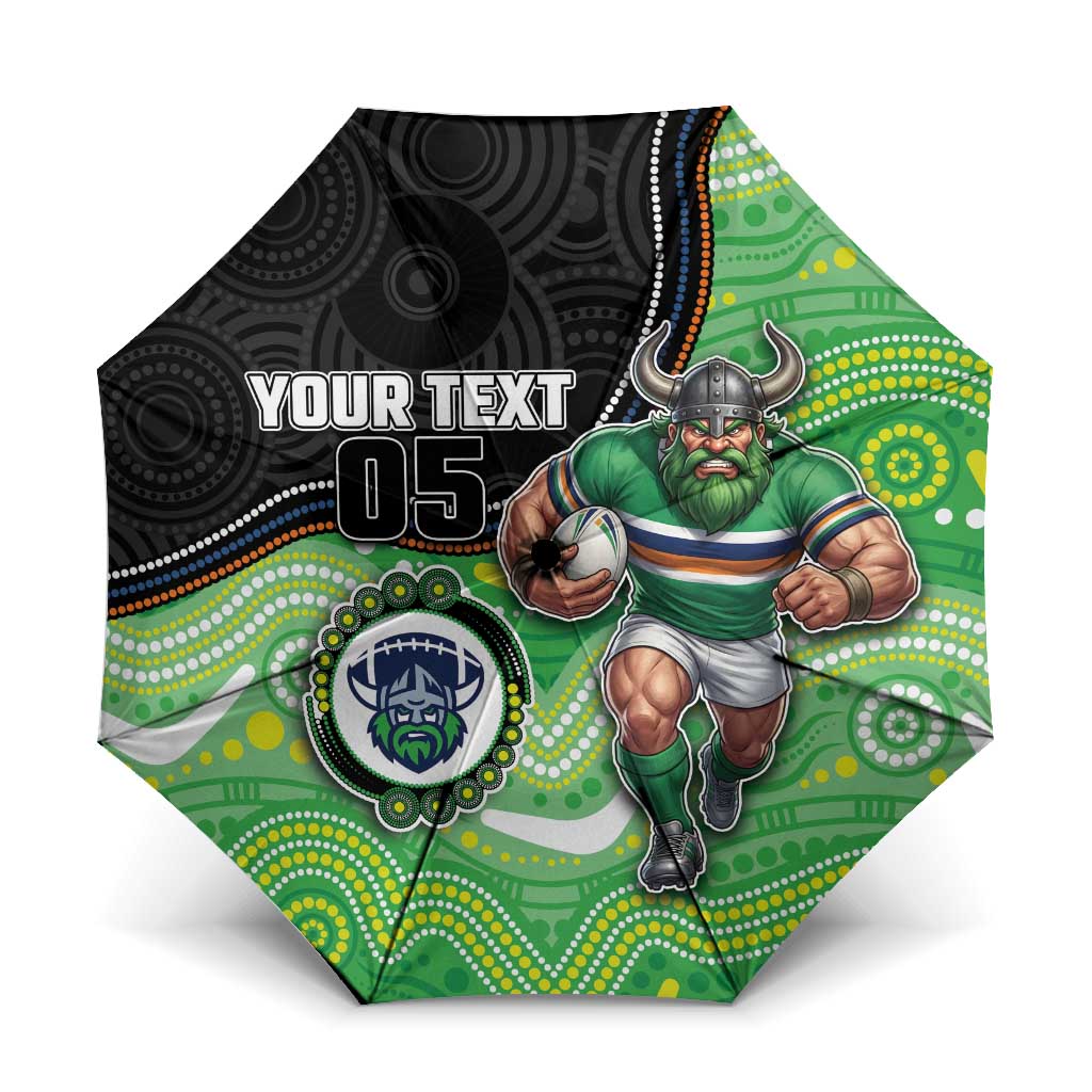Custom Raiders Umbrella Viking Mascot With Aboriginal Indigenous