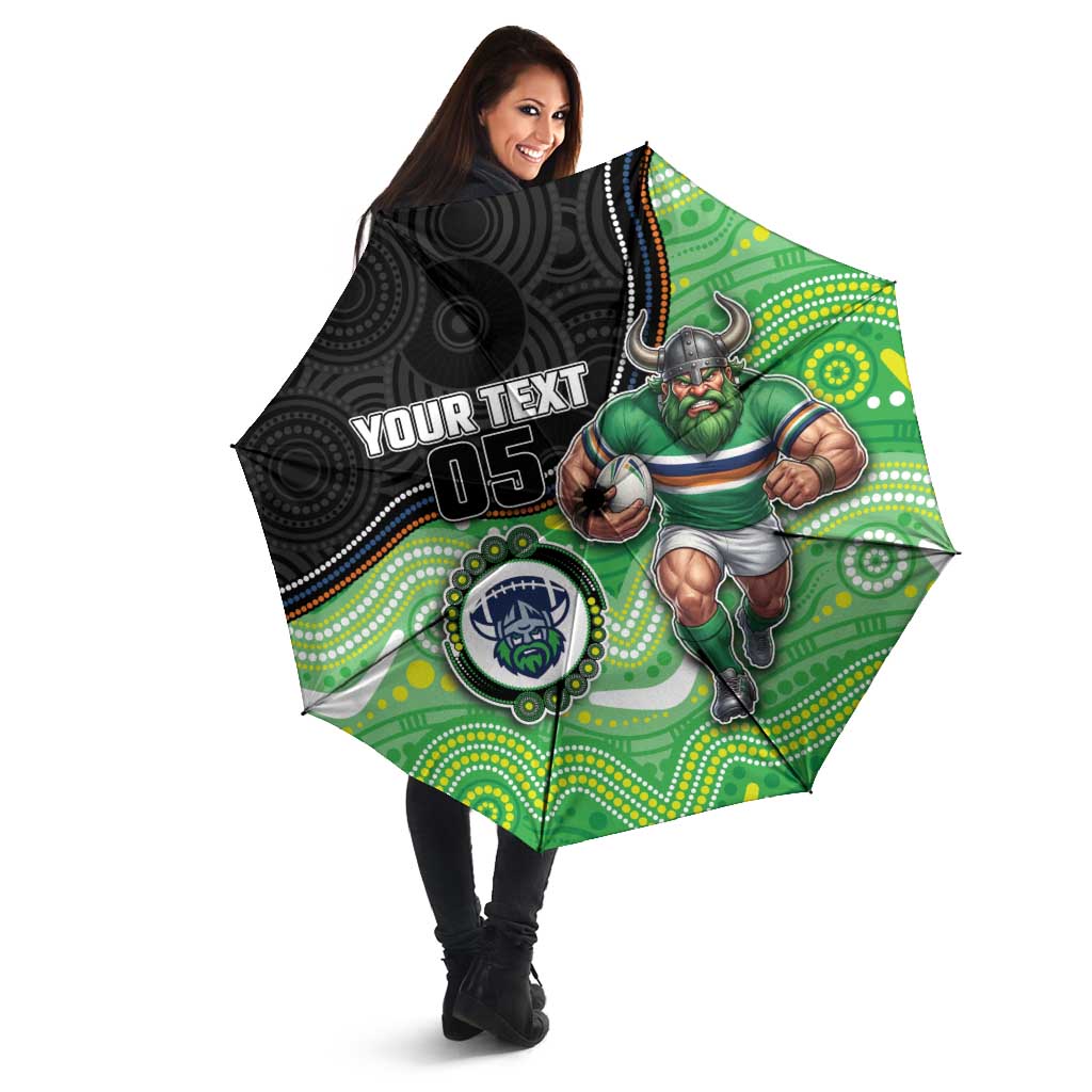 Custom Raiders Umbrella Viking Mascot With Aboriginal Indigenous