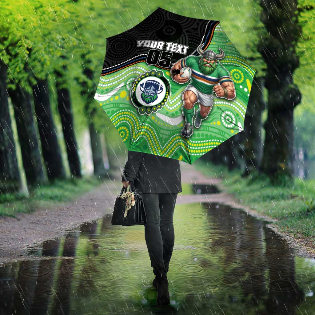 Custom Raiders Umbrella Viking Mascot With Aboriginal Indigenous