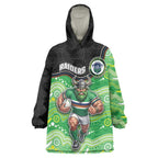 Custom Raiders Wearable Blanket Hoodie Viking Mascot With Aboriginal Indigenous