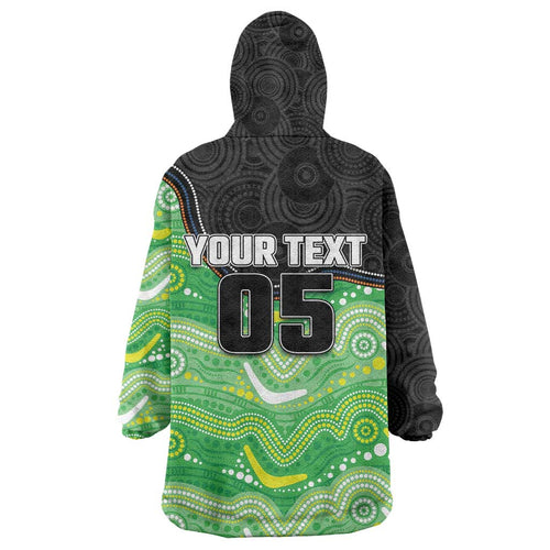Custom Raiders Wearable Blanket Hoodie Viking Mascot With Aboriginal Indigenous