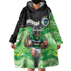 Custom Raiders Wearable Blanket Hoodie Viking Mascot With Aboriginal Indigenous