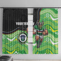 Custom Raiders Window Curtain Viking Mascot With Aboriginal Indigenous