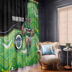 Custom Raiders Window Curtain Viking Mascot With Aboriginal Indigenous