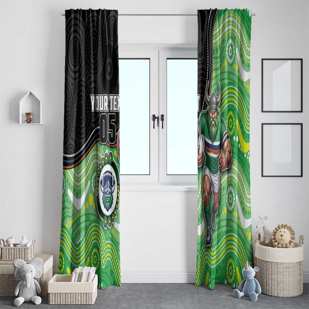 Custom Raiders Window Curtain Viking Mascot With Aboriginal Indigenous