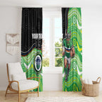 Custom Raiders Window Curtain Viking Mascot With Aboriginal Indigenous