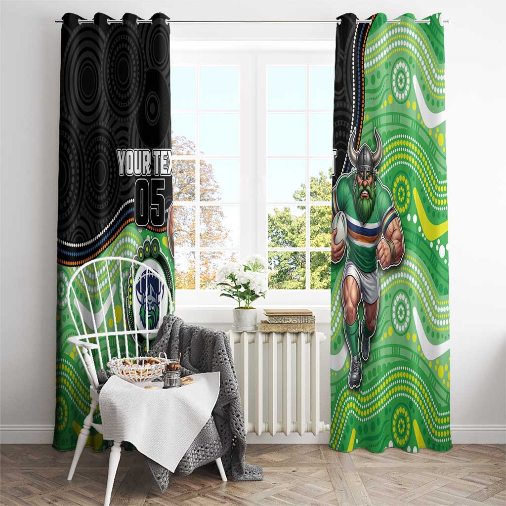 Custom Raiders Window Curtain Viking Mascot With Aboriginal Indigenous