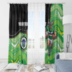 Custom Raiders Window Curtain Viking Mascot With Aboriginal Indigenous