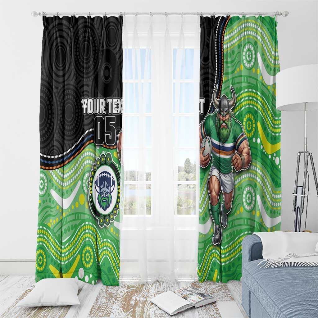 Custom Raiders Window Curtain Viking Mascot With Aboriginal Indigenous