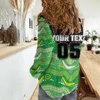 Custom Raiders Women Casual Shirt Viking Mascot With Aboriginal Indigenous