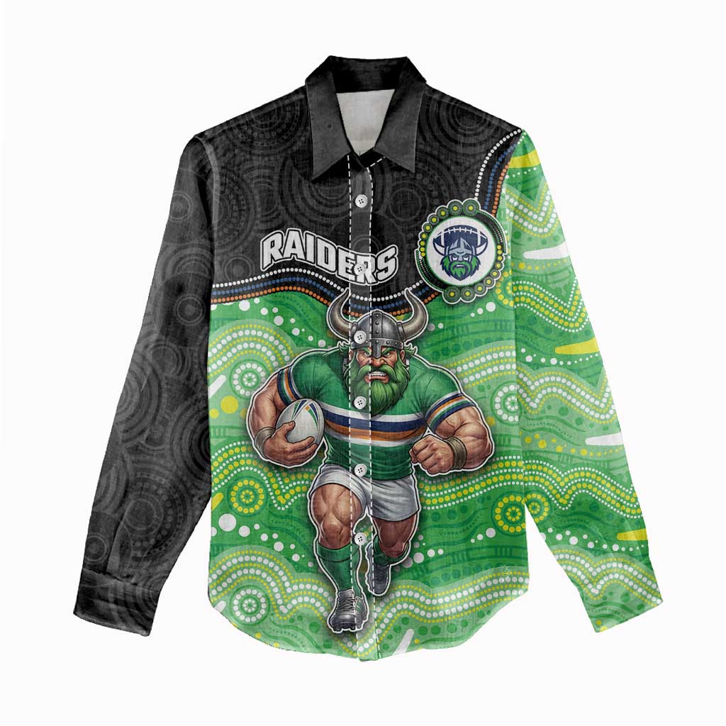 Custom Raiders Women Casual Shirt Viking Mascot With Aboriginal Indigenous