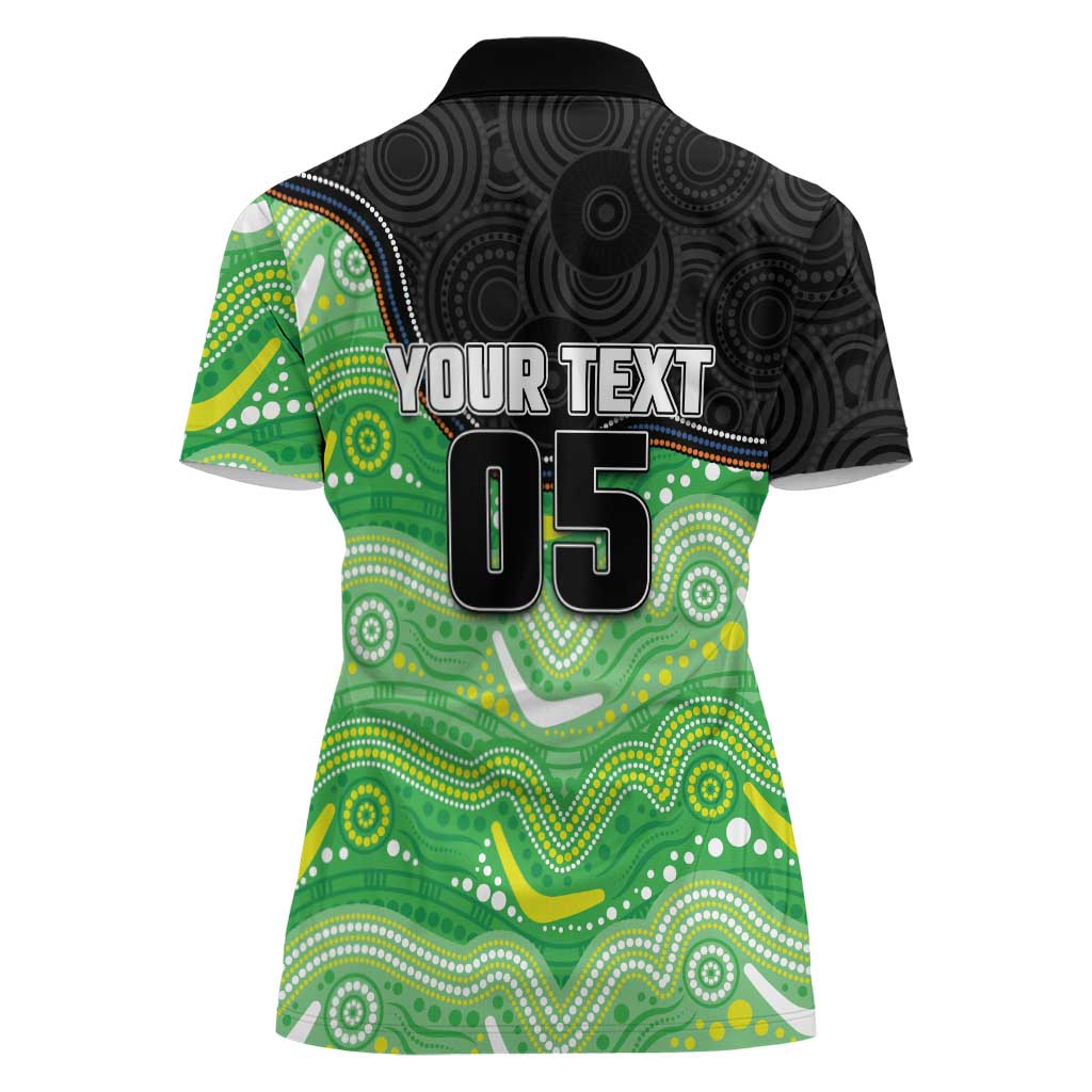 Custom Raiders Women Polo Shirt Viking Mascot With Aboriginal Indigenous