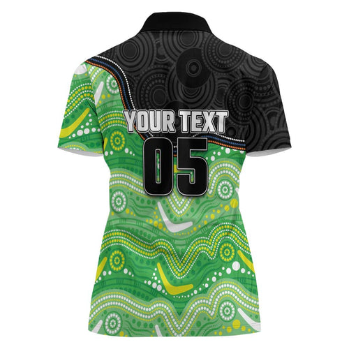 Custom Raiders Women Polo Shirt Viking Mascot With Aboriginal Indigenous