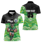 Custom Raiders Women Polo Shirt Viking Mascot With Aboriginal Indigenous